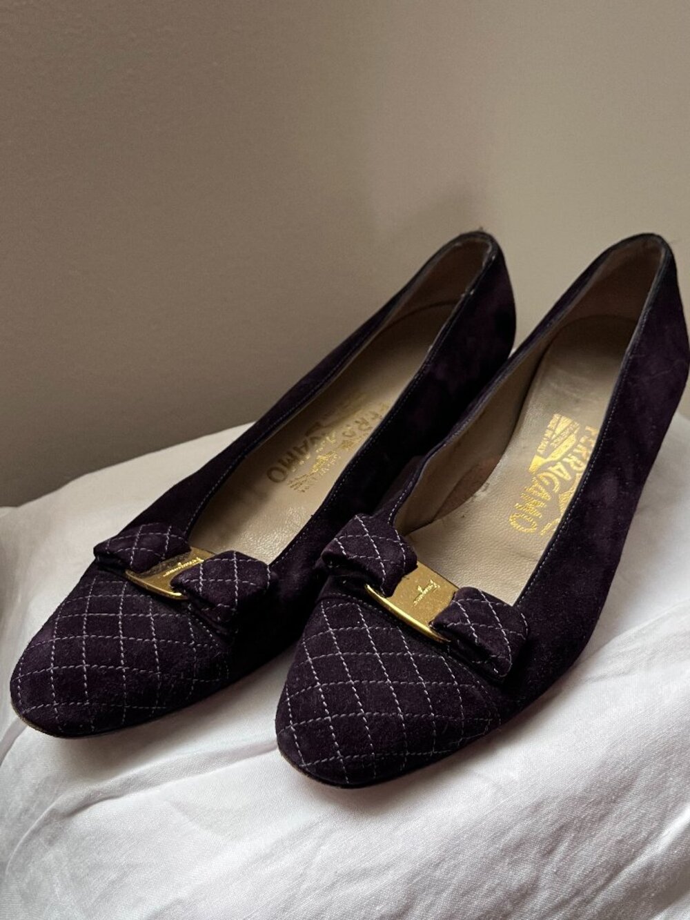 Salvatore Ferragamo Suede Ballet Pumps